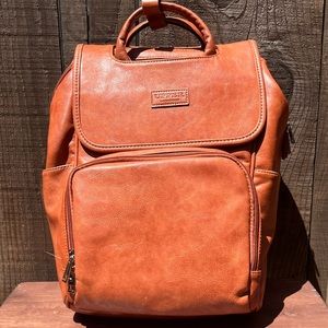 Vegan Leather Diaper Bag Backpack